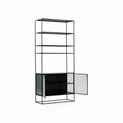 Parsons - Metal and Fluted Glass Shelving Unit