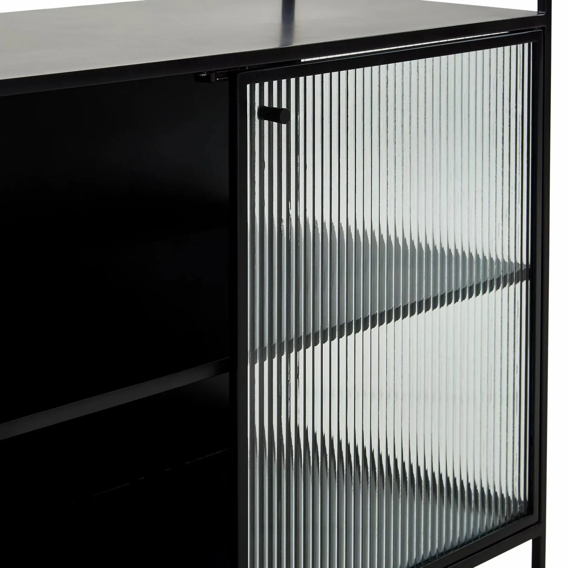 Parsons - Metal and Fluted Glass Shelving Unit