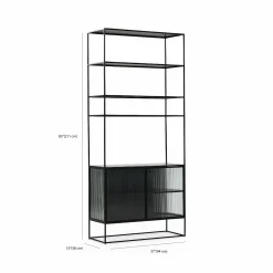 Parsons - Metal and Fluted Glass Shelving Unit