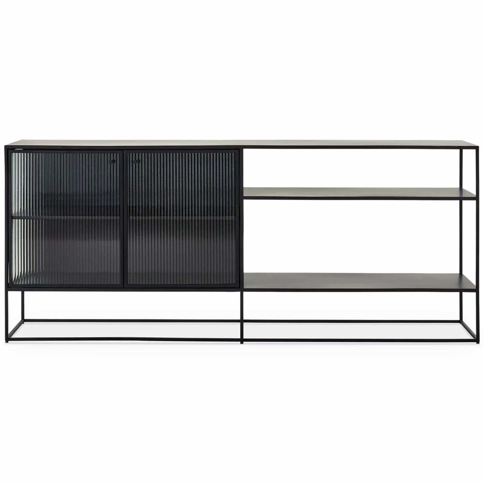 Parsons - Metal and Fluted Glass Sideboard