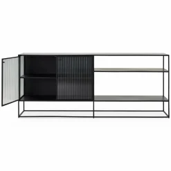Parsons - Metal and Fluted Glass Sideboard