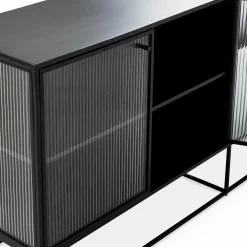 Parsons - Metal and Fluted Glass Sideboard