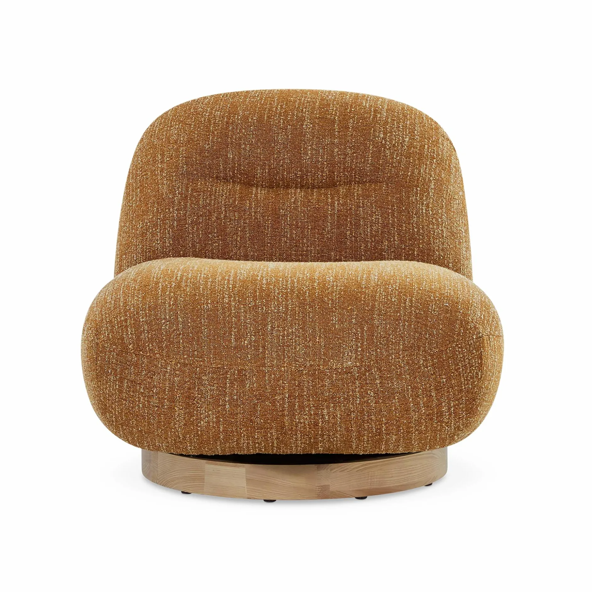 Pence - Bouclé Fabric Upholstered Swivel Chair