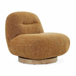 Pence - Bouclé Fabric Upholstered Swivel Chair