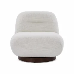 Pence - Bouclé Fabric Upholstered Swivel Chair