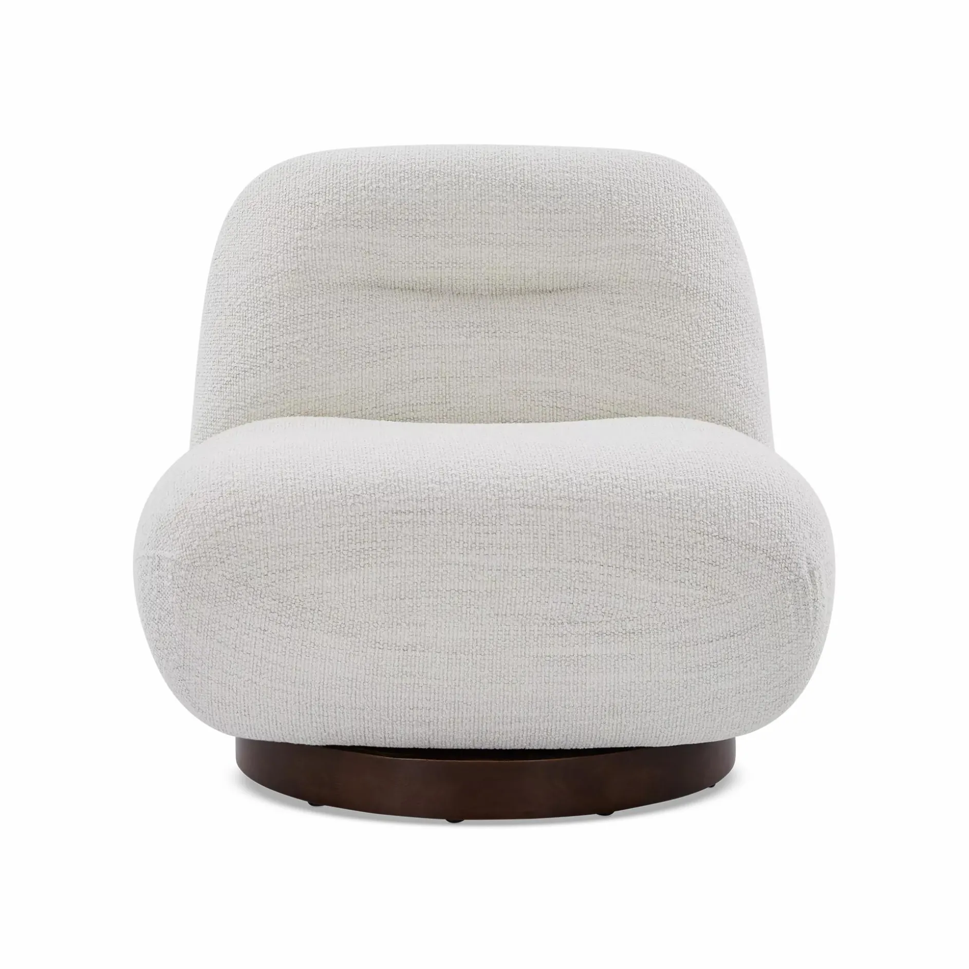 Pence - Bouclé Fabric Upholstered Swivel Chair