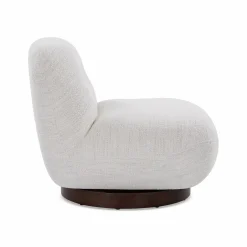 Pence - Bouclé Fabric Upholstered Swivel Chair