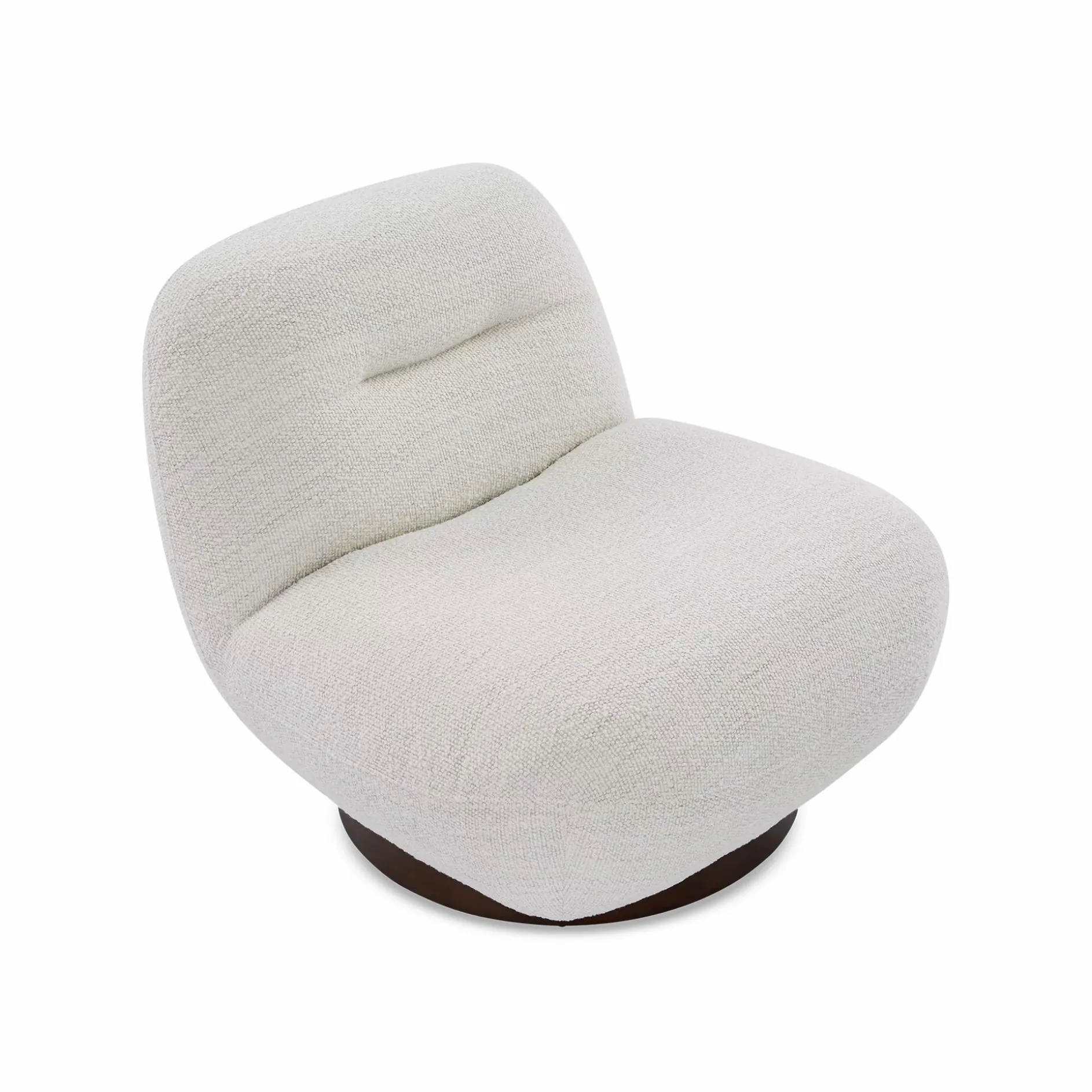 Pence - Bouclé Fabric Upholstered Swivel Chair