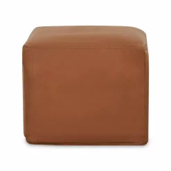 Praline - Square Pouf in Leather by Furninova