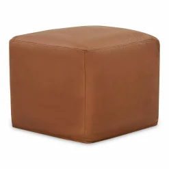 Praline - Square Pouf in Leather by Furninova