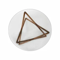 Quasar - Round Coffee Table in Glass and Walnut
