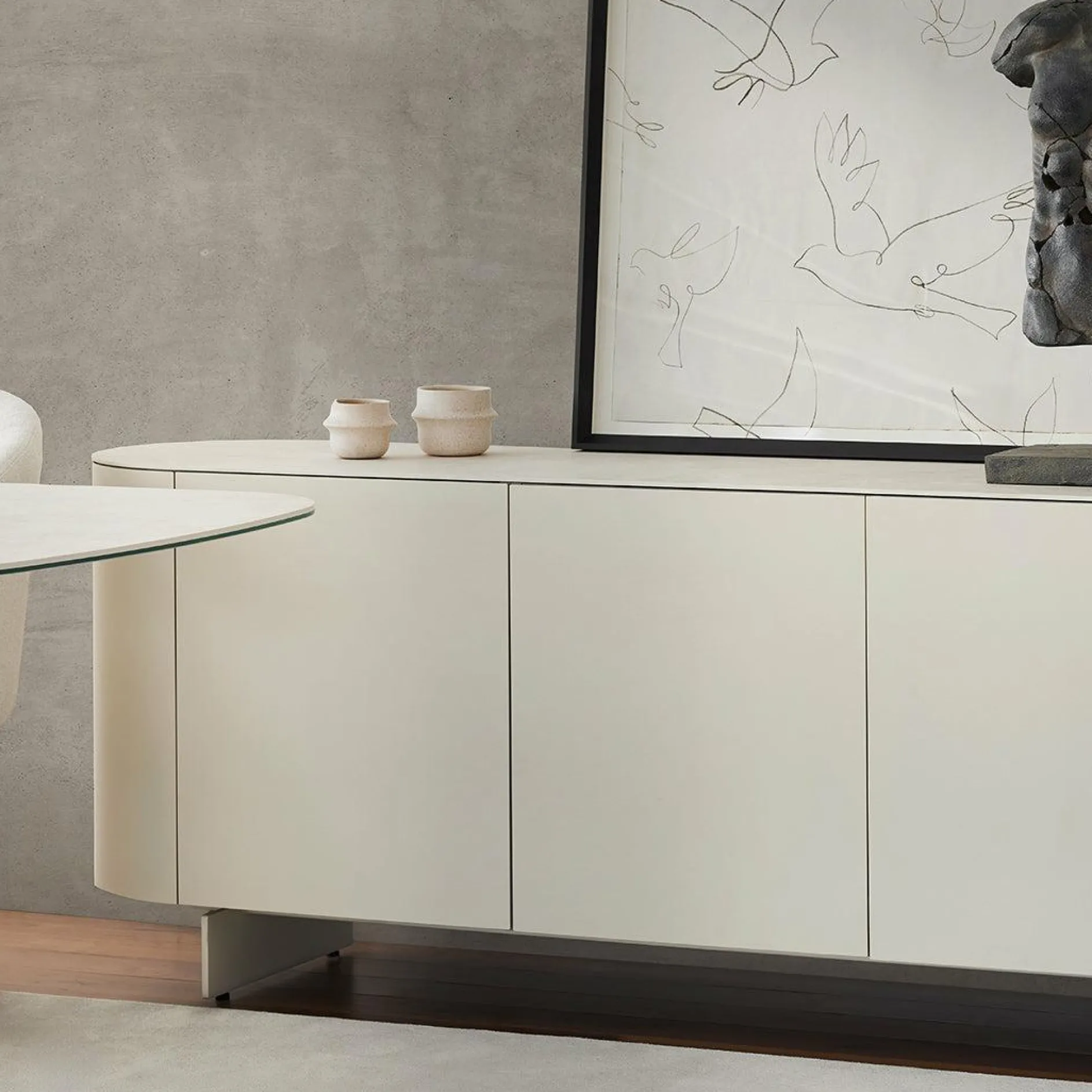 Raundo - Metal Sideboard with Ceramic Top
