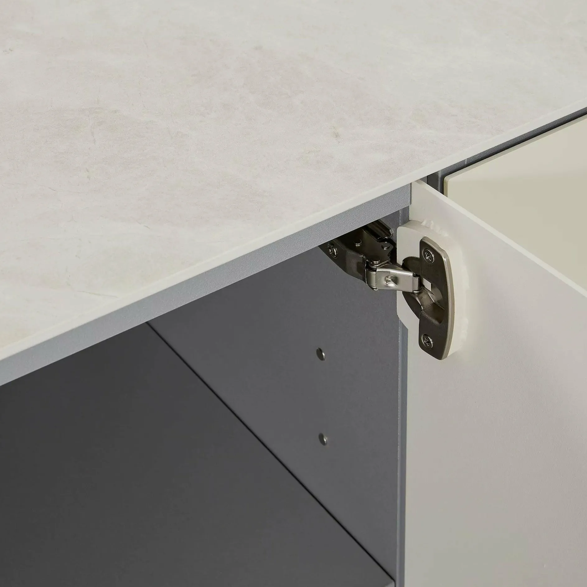 Raundo - Metal Sideboard with Ceramic Top
