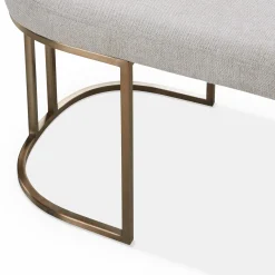 Rayla - Fabric Upholstered Antique Brass Bench