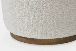 Sinclair - Round Bouclé Pouf with Wooden Base by Four Hands