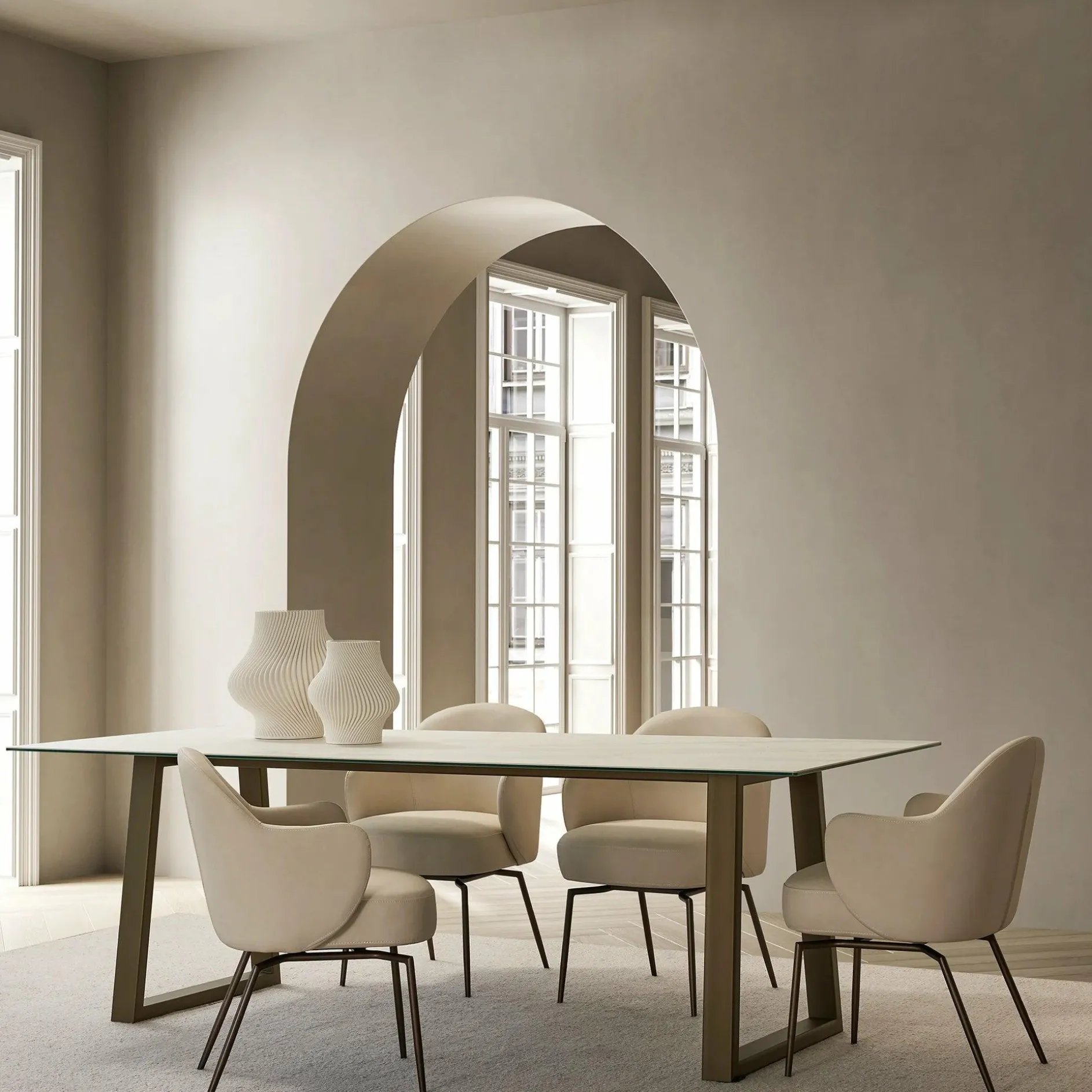 Spinoza - Raw Metal Top Dining Table