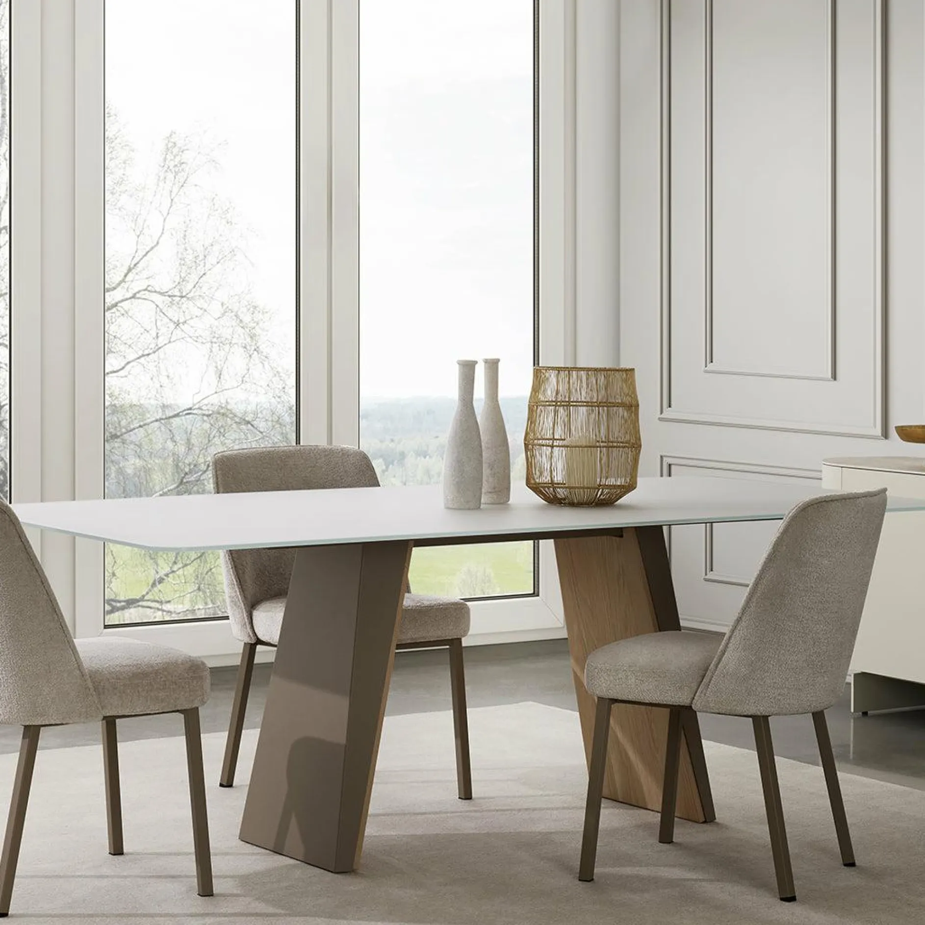 Timeless - Table with Wooden Top by Trica