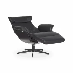 Timeout - Leather Reclining Armchair with Integrated Footrest by Conform