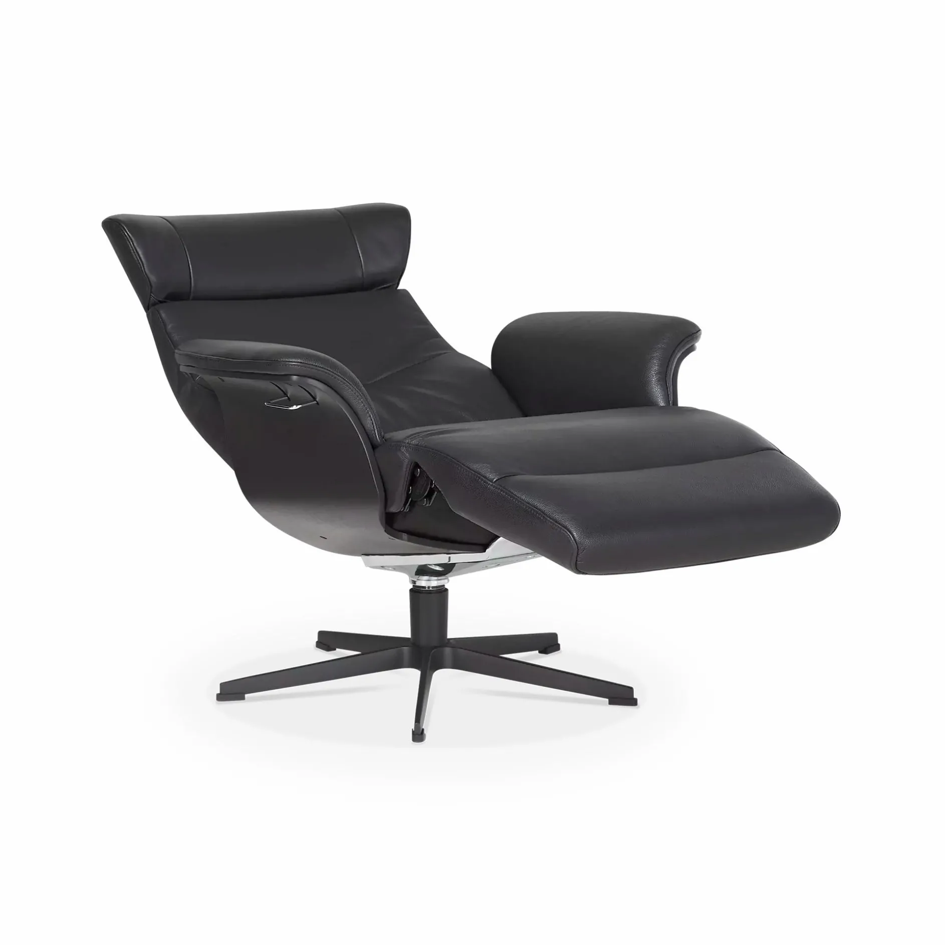 Timeout - Leather Reclining Armchair with Integrated Footrest by Conform