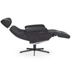 Timeout - Leather Reclining Armchair with Integrated Footrest by Conform