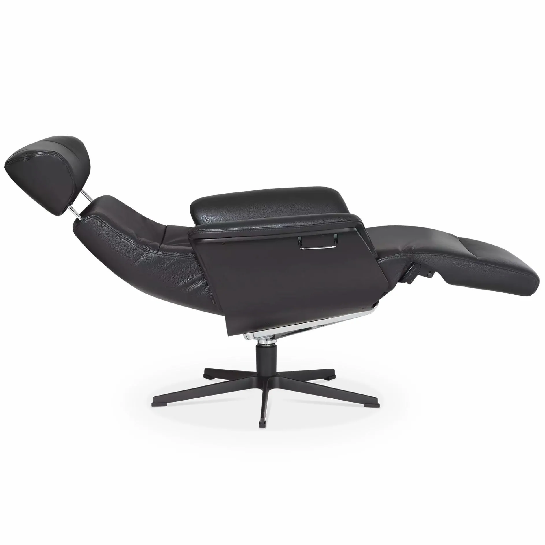 Timeout - Leather Reclining Armchair with Integrated Footrest by Conform