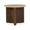 Toli - Travertine and Oak Side Table by Four Hands