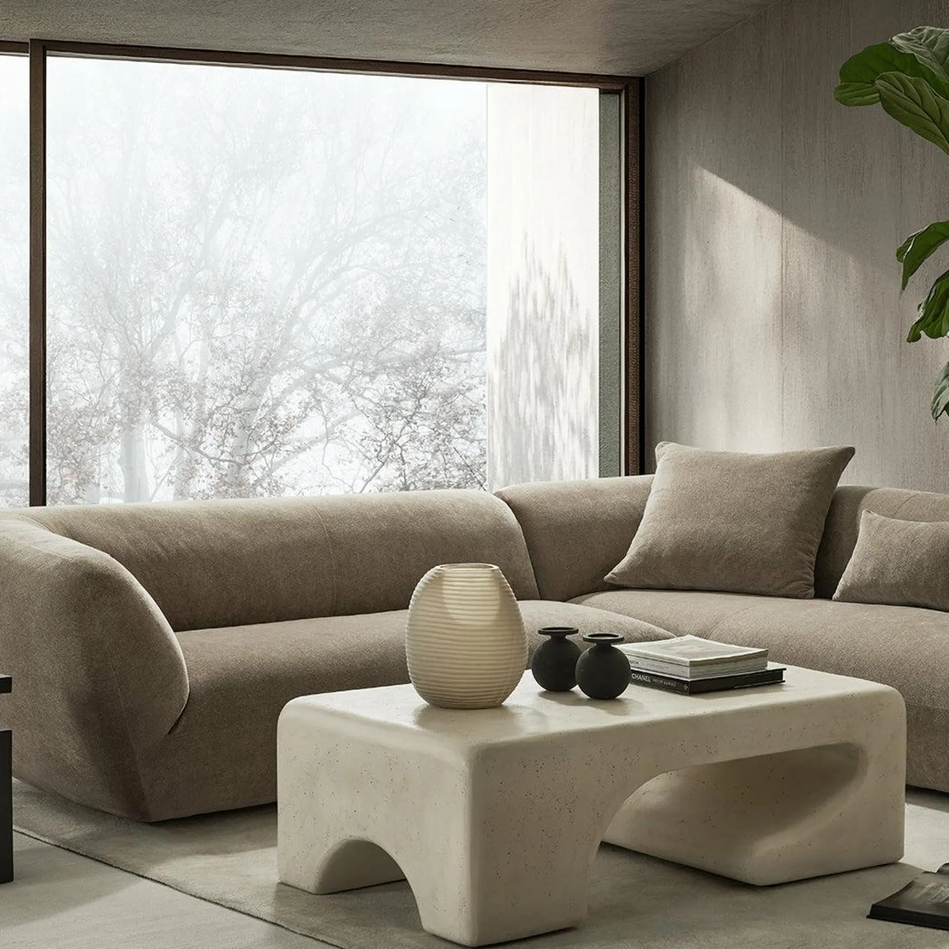 Tresor - Fabric-Upholstered Sectional Sofa by Miki Ferrari