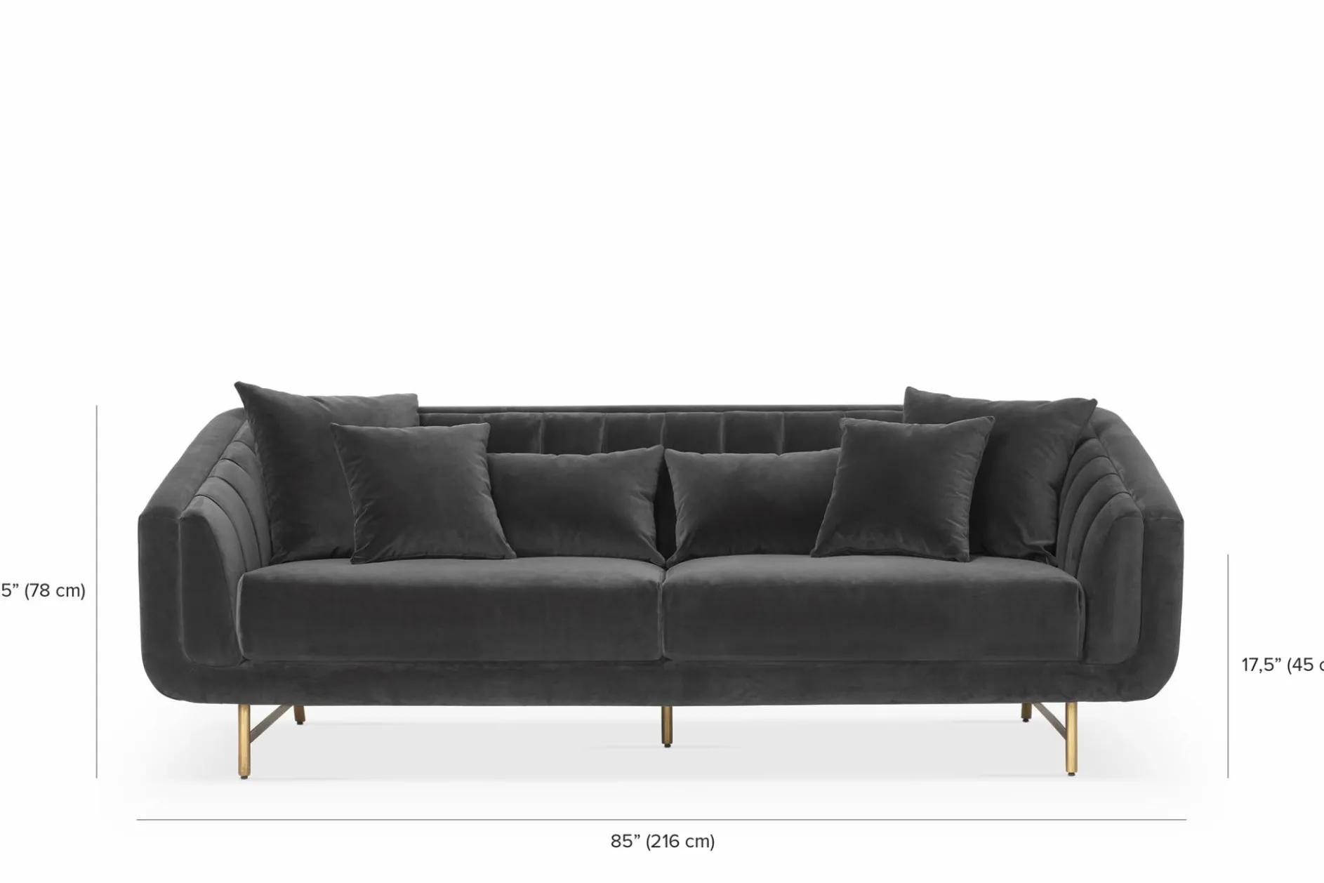 Veera - Velvet 3-Seater Sofa