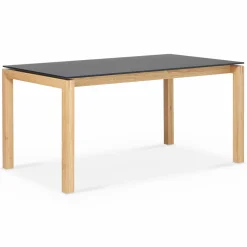Vinci - Glass Top & Wood Base Dining Table by Mobican