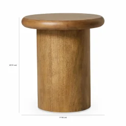 Zach - Round Wood Side Table by Four Hands